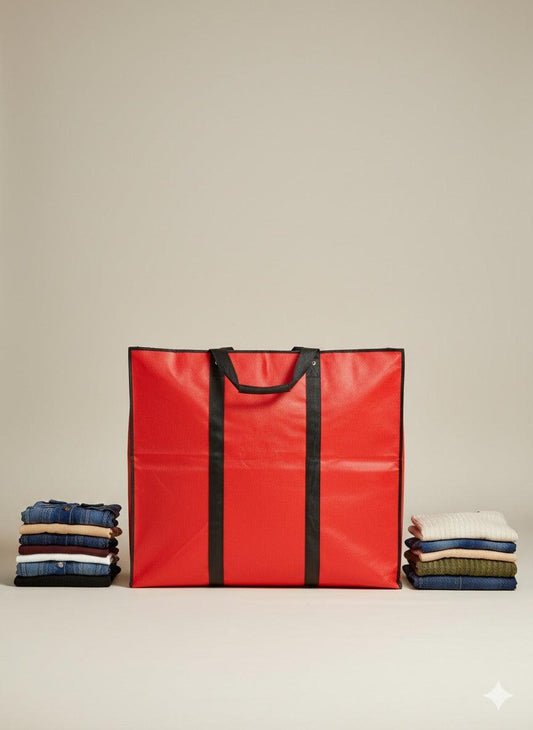 Large Storage Bag - Red - Size - 27*24+14 -120 GSM - Non Woven