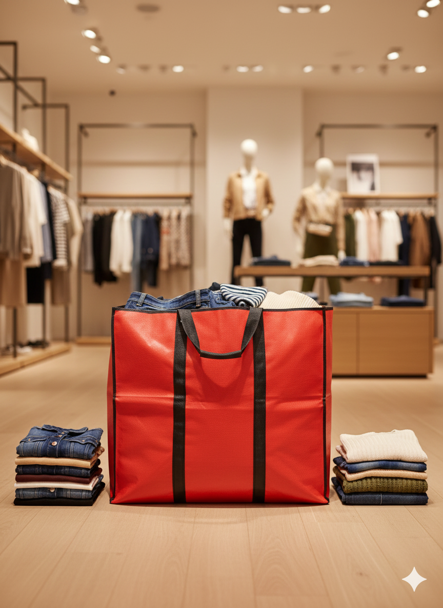 Large Storage Bag - Red - Size - 27*24+14 -120 GSM - Non Woven