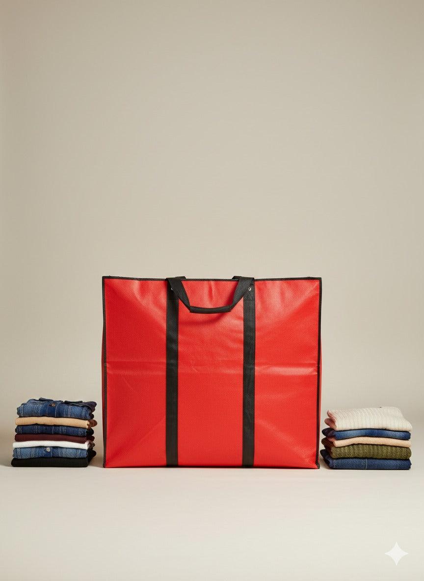 Large Storage Bag - Red - Size - 27*24+14 -120 GSM - Non Woven